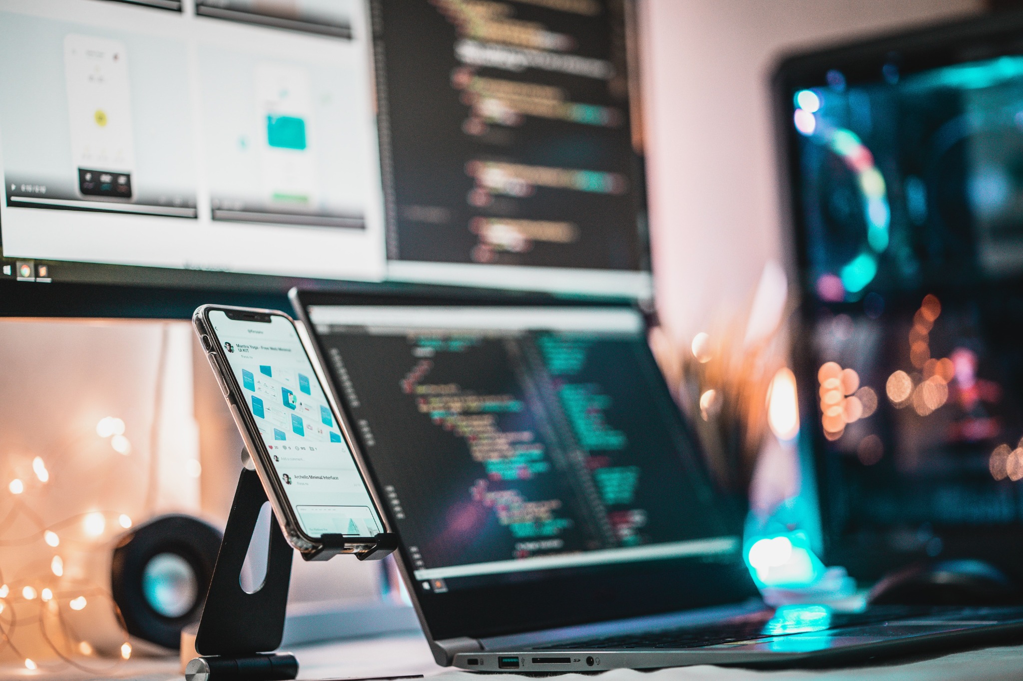 Developer workstation with mobile app design